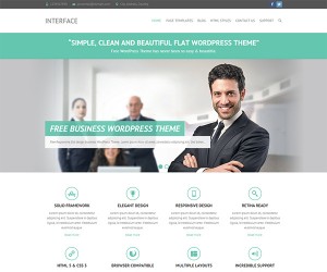 Interface - best free flat simple wordpress theme for business