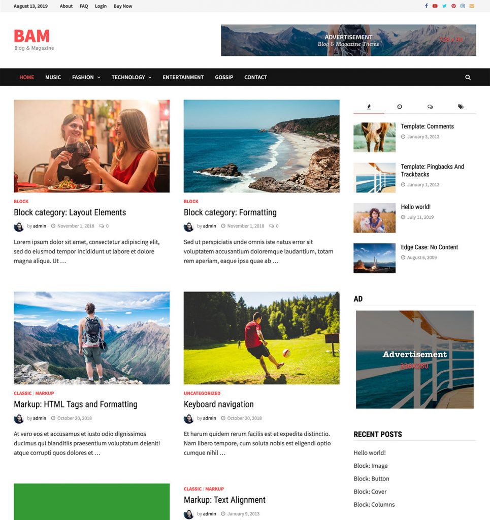 Bam WordPress Theme - ThemezHut